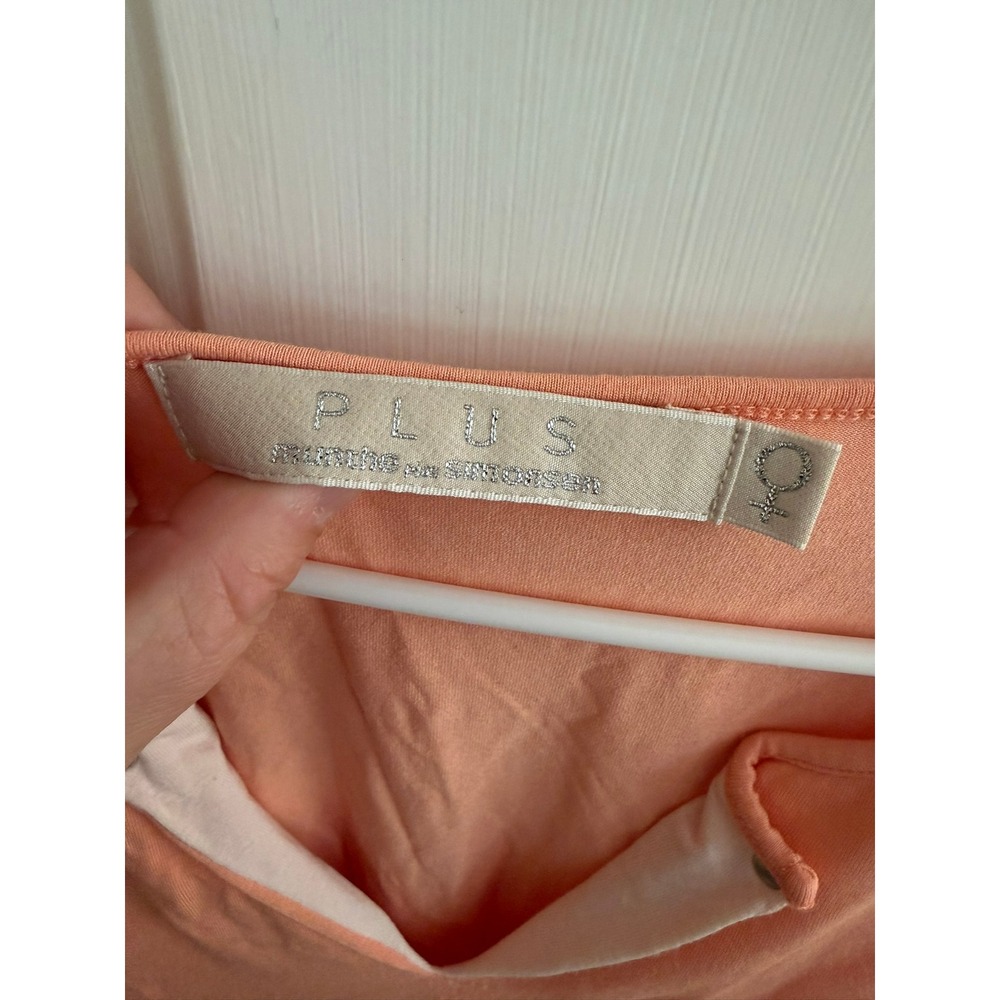 Munthe plus Simonsen Peach Coral Sleeveless Top Metallic Glitter Trim Size 40 - Picture 4 of 6